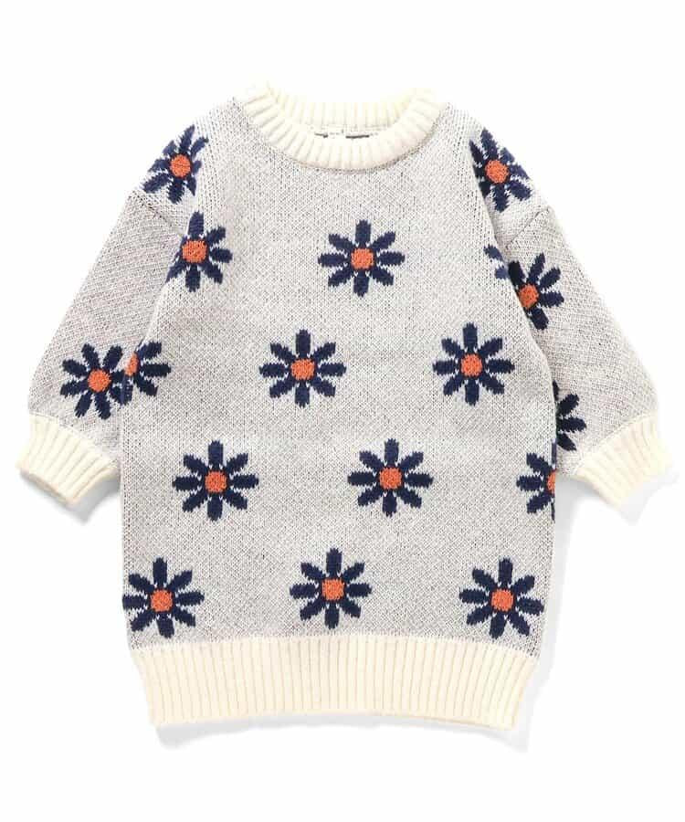 花卉心形針織連衣裙_可機洗