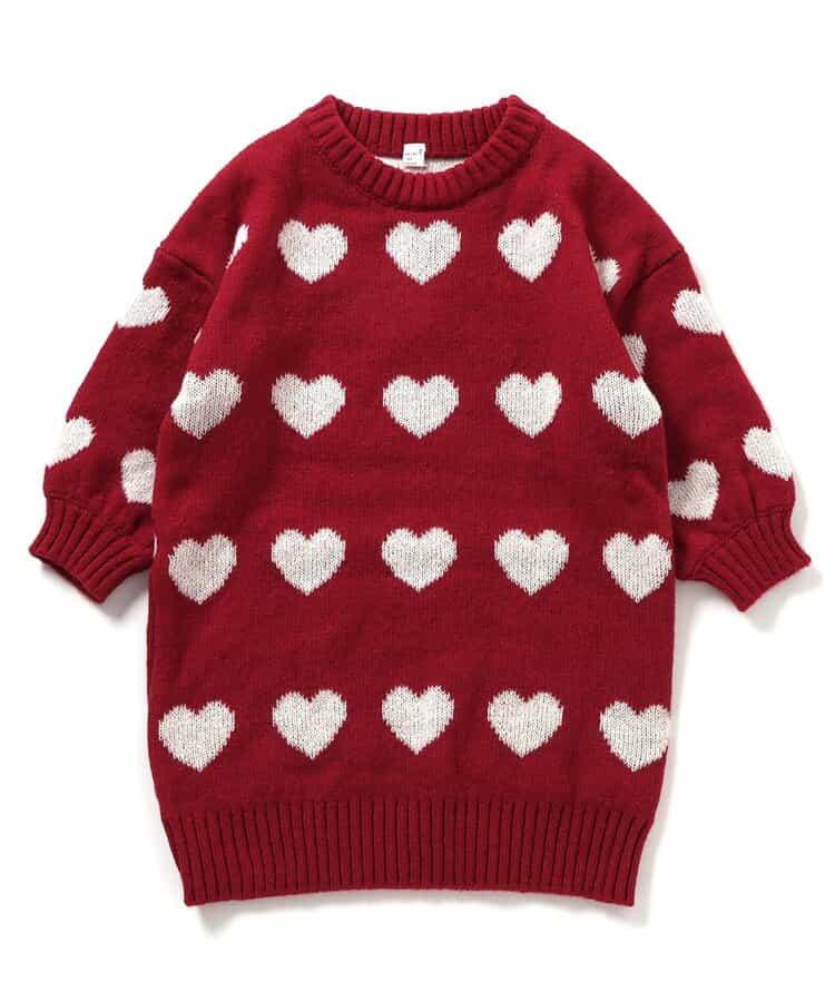 花卉心形針織連衣裙_可機洗