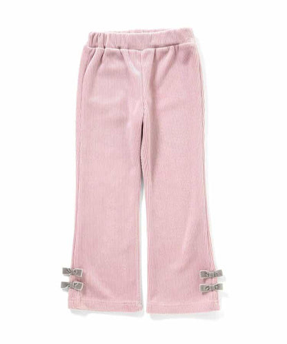 蝴蝶結針織燈芯絨可愛長褲 10分丈