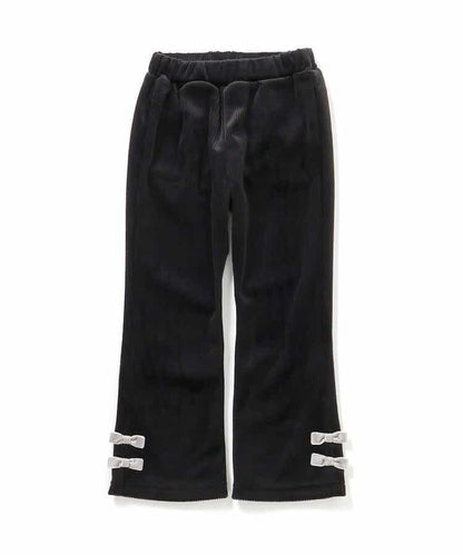 蝴蝶結針織燈芯絨可愛長褲 10分丈