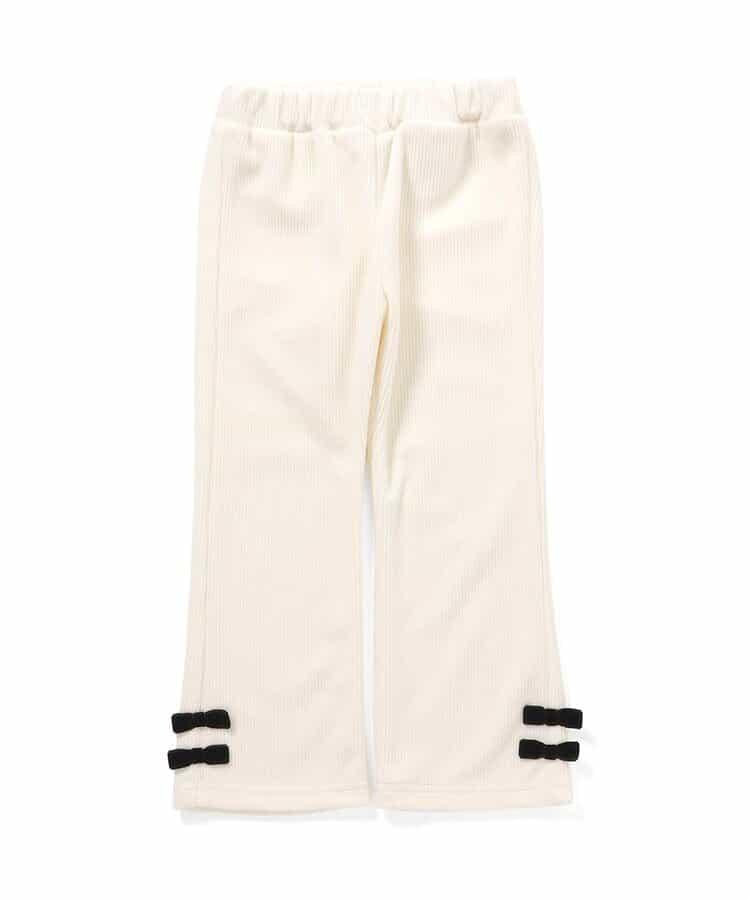 蝴蝶結針織燈芯絨可愛長褲 10分丈