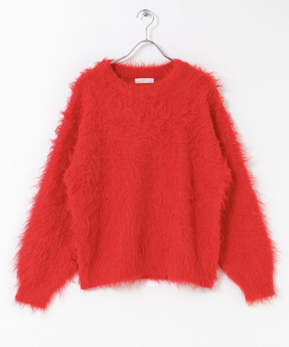 可水洗毛圈圓領針織衫