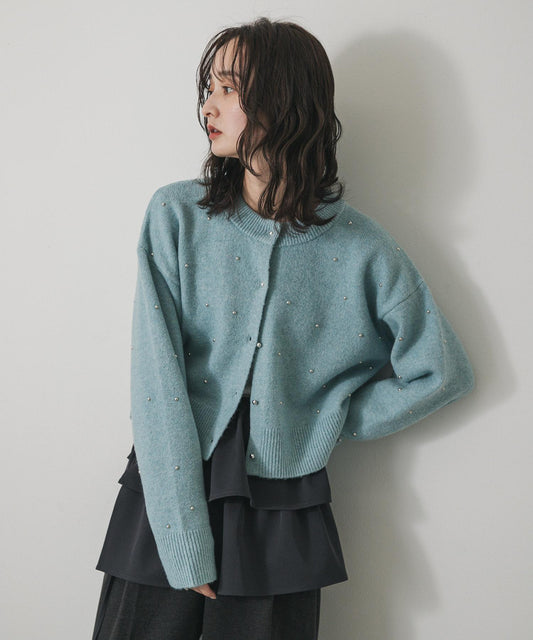 可水洗珠飾針織開衫