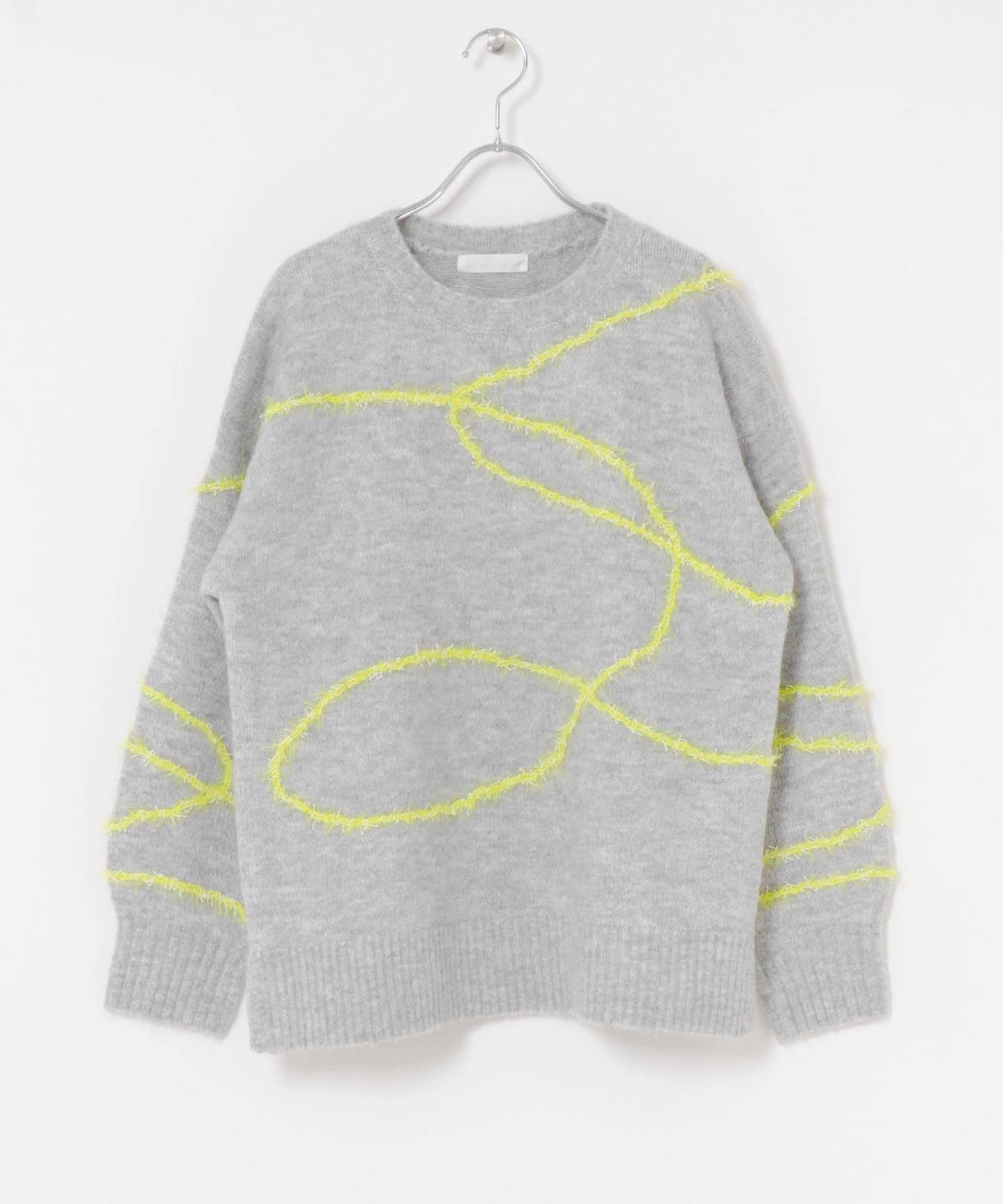 毛邊線條寬鬆針織衫