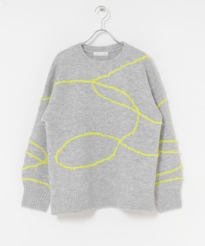 毛邊線條寬鬆針織衫