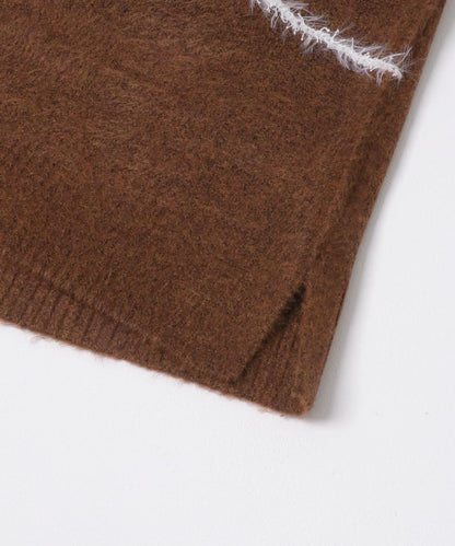 毛邊線條寬鬆針織衫