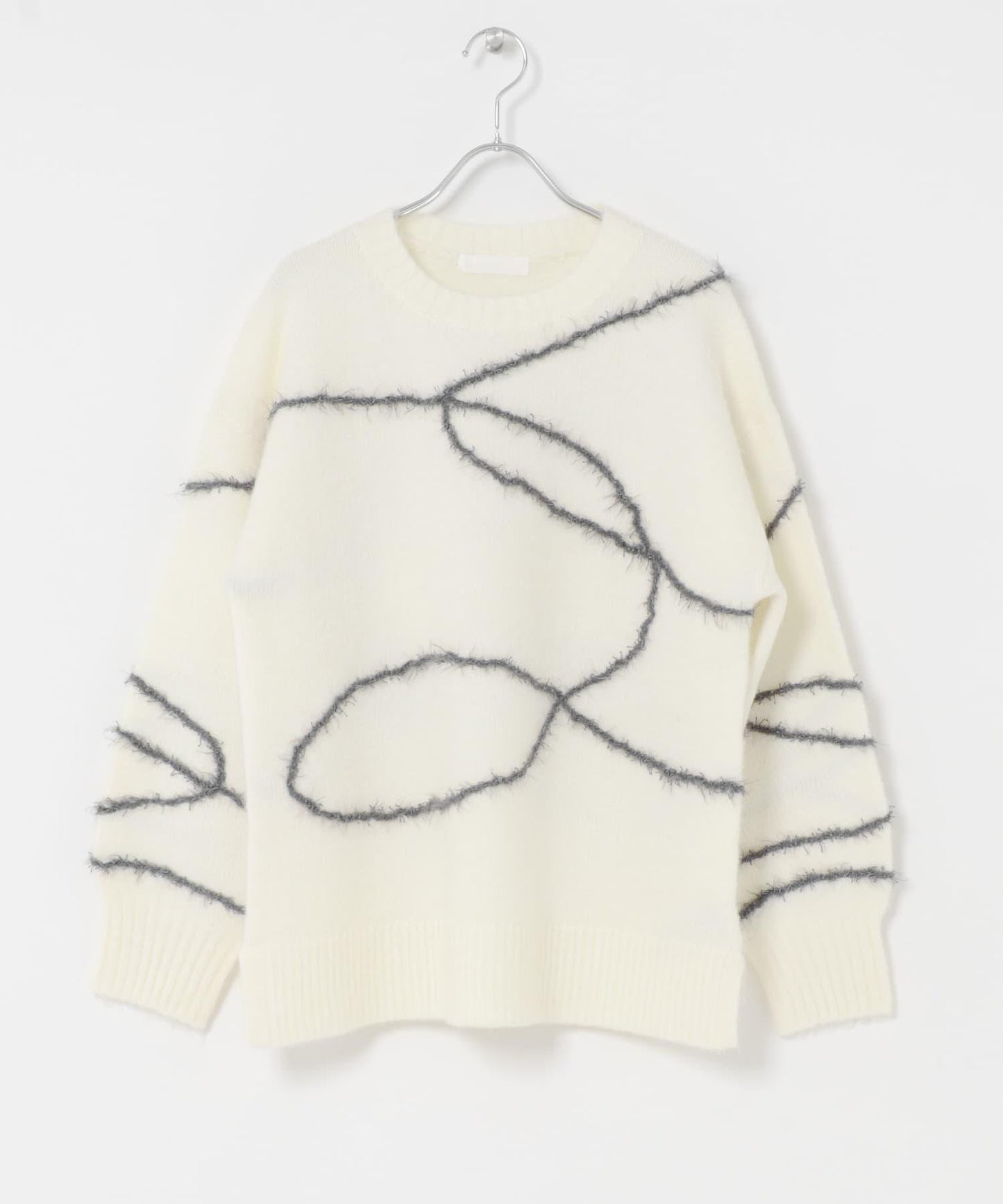 毛邊線條寬鬆針織衫