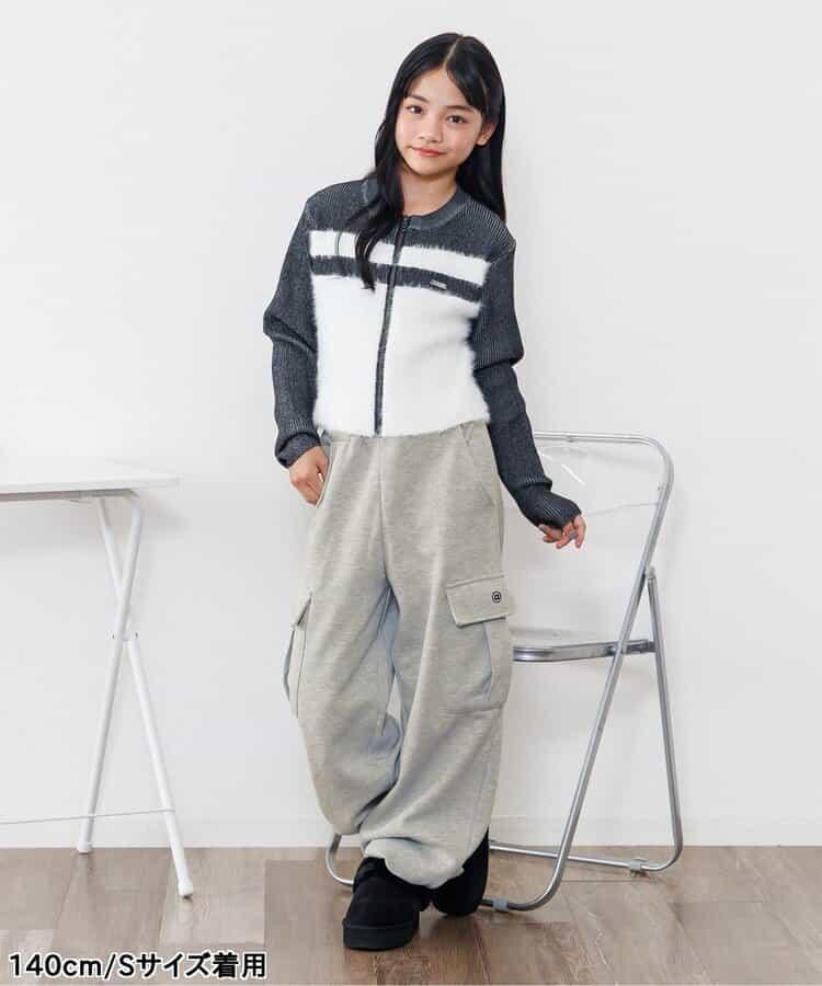 加絨正面標識工裝褲