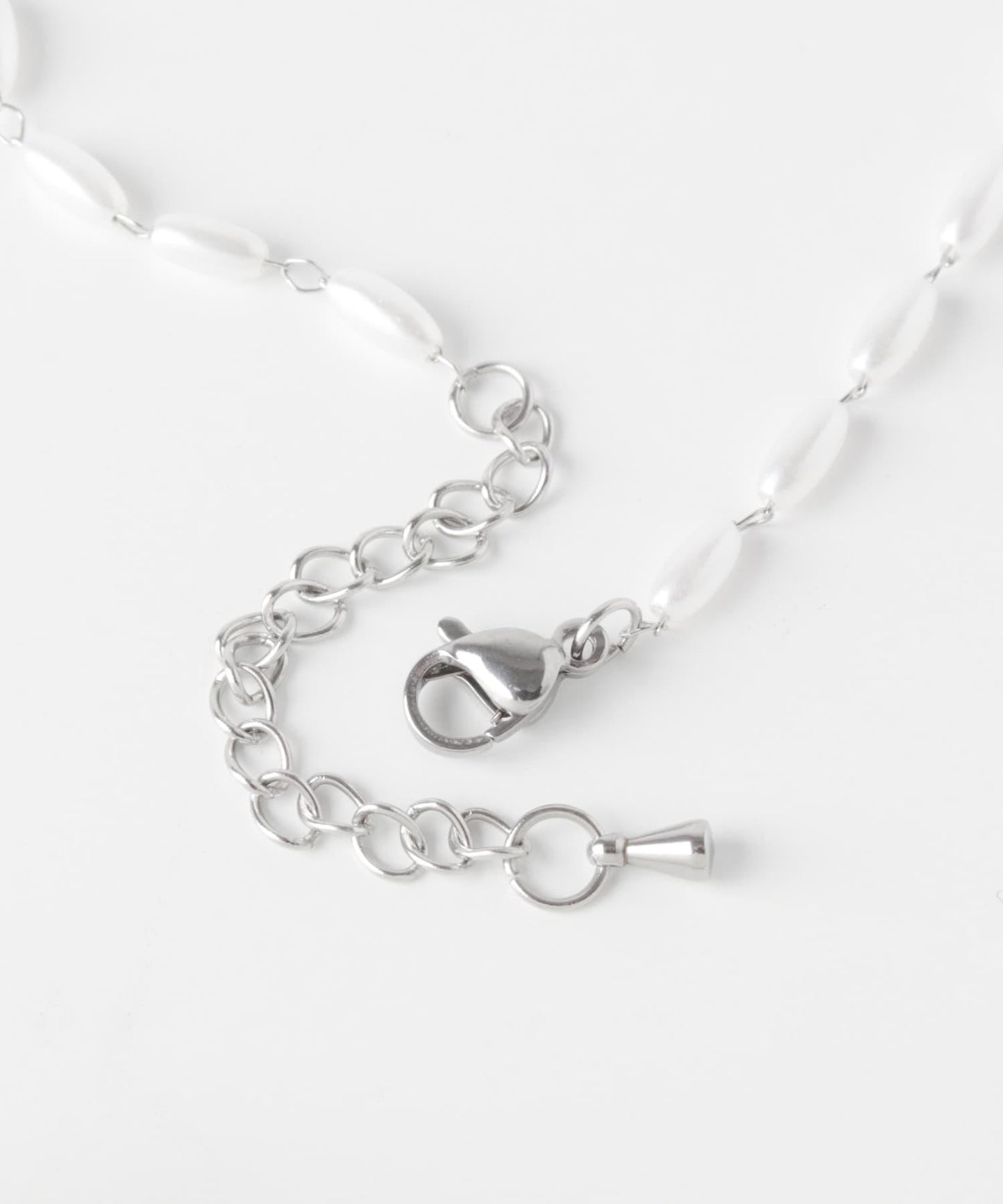 不鏽鋼愛心吊墜珍珠雙層套裝項鍊