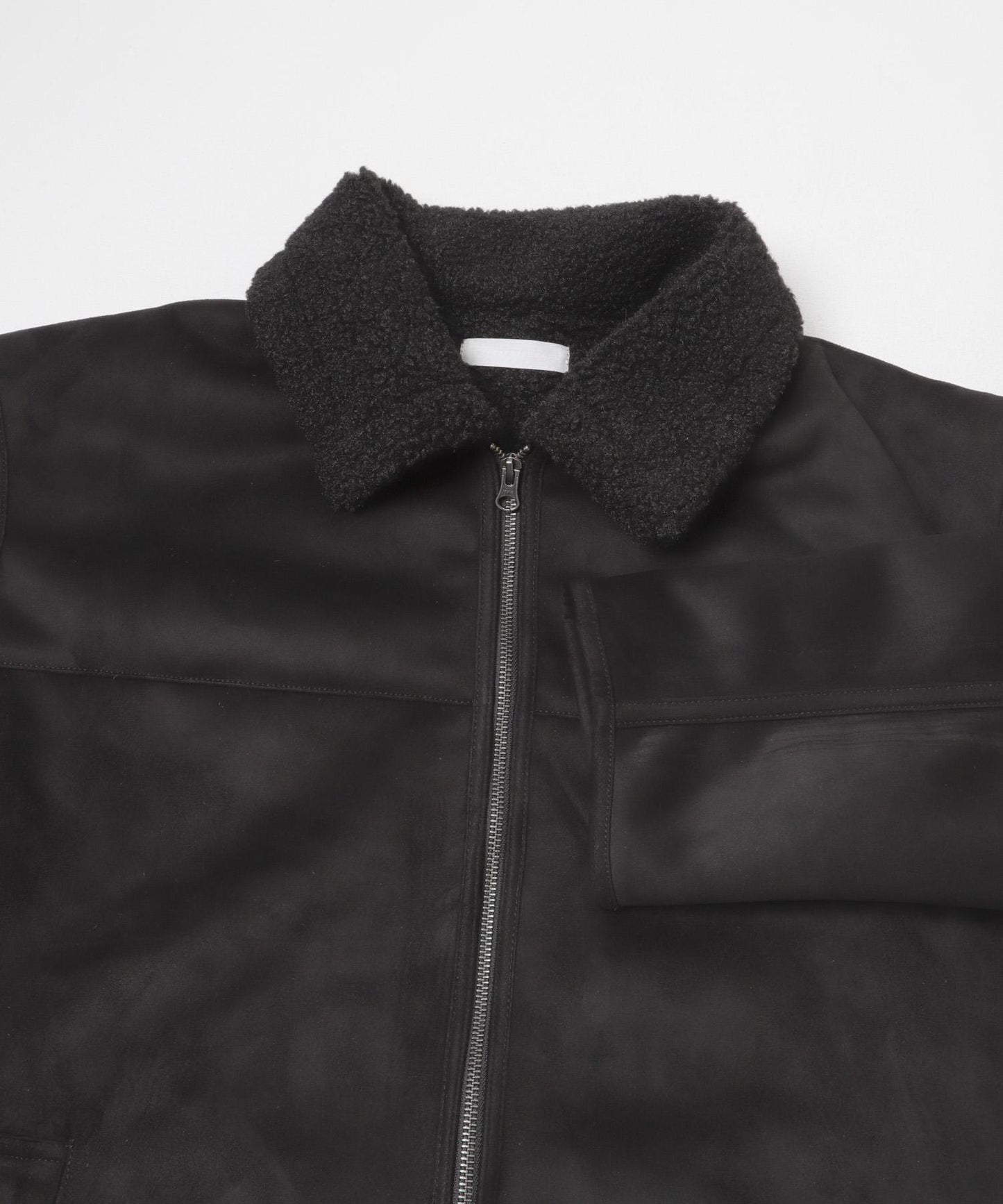 拼色仿羊羔絨飛行夾克