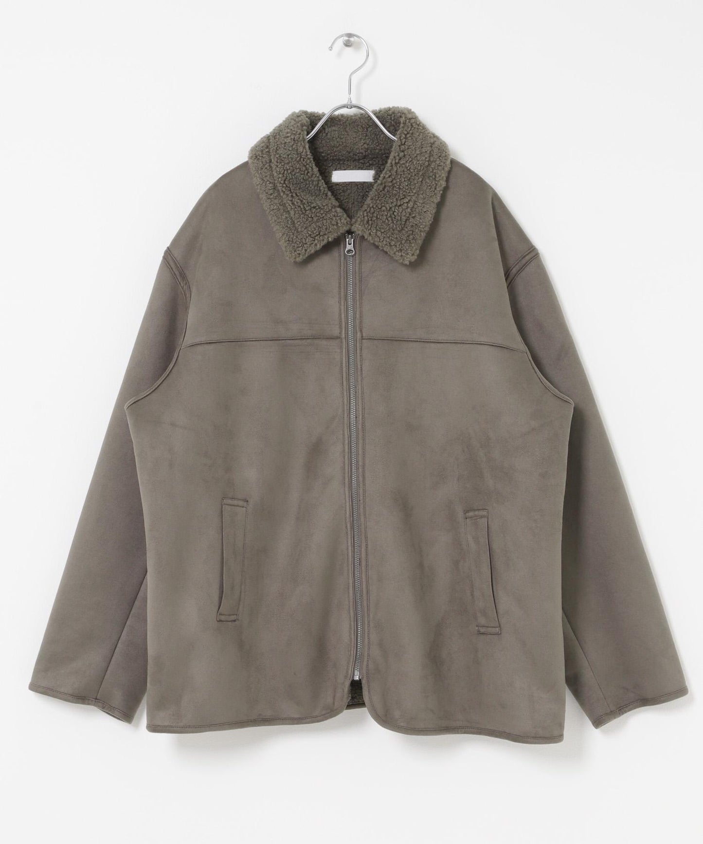 拼色仿羊羔絨飛行夾克