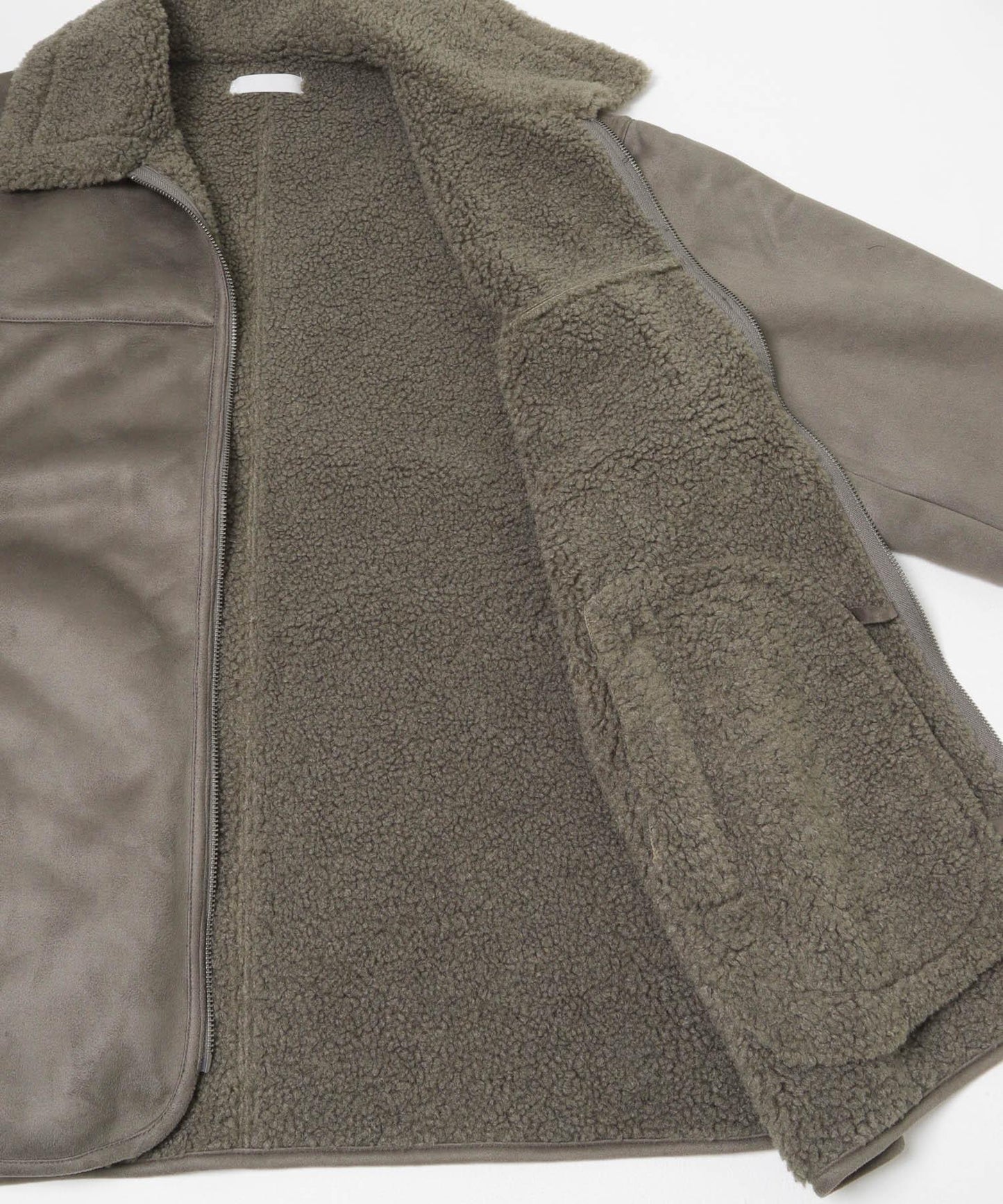 拼色仿羊羔絨飛行夾克