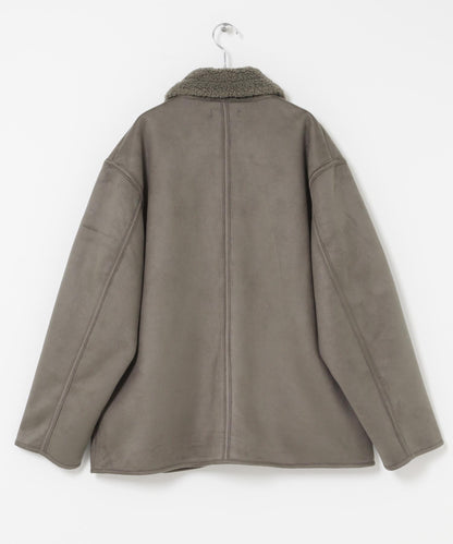 拼色仿羊羔絨飛行夾克