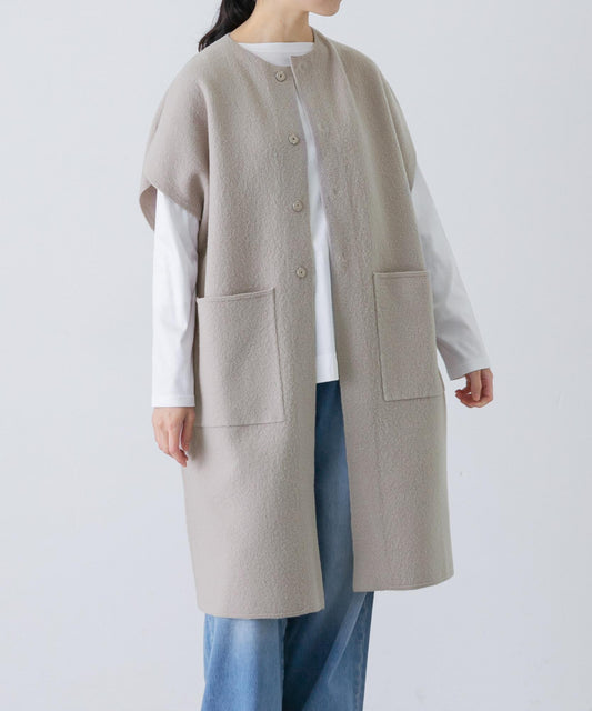 壓縮羊毛法式長款馬甲