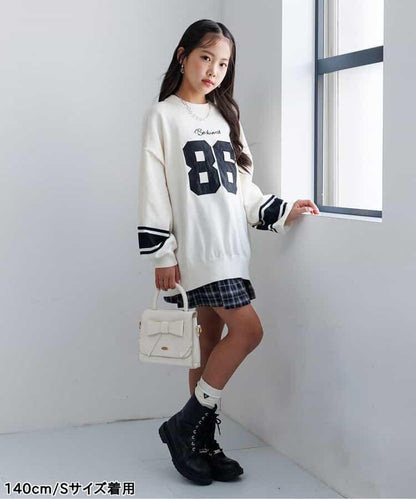 順滑數字圖案寬鬆針織衫