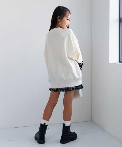 順滑數字圖案寬鬆針織衫