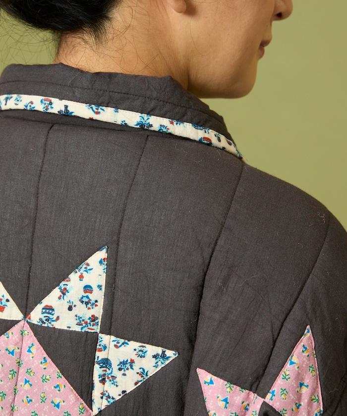 印度星星圖案夾棉絎縫外套