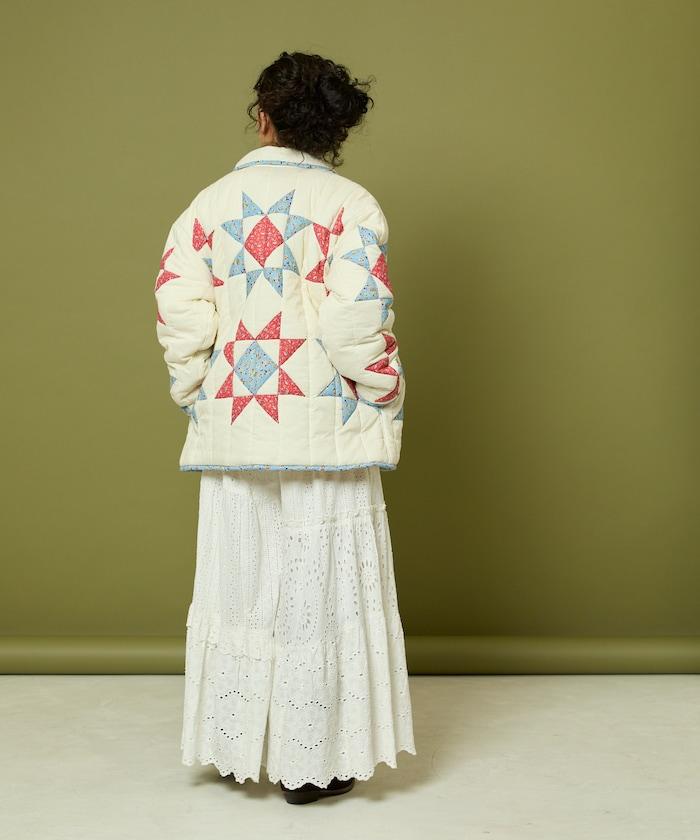 印度星星圖案夾棉絎縫外套