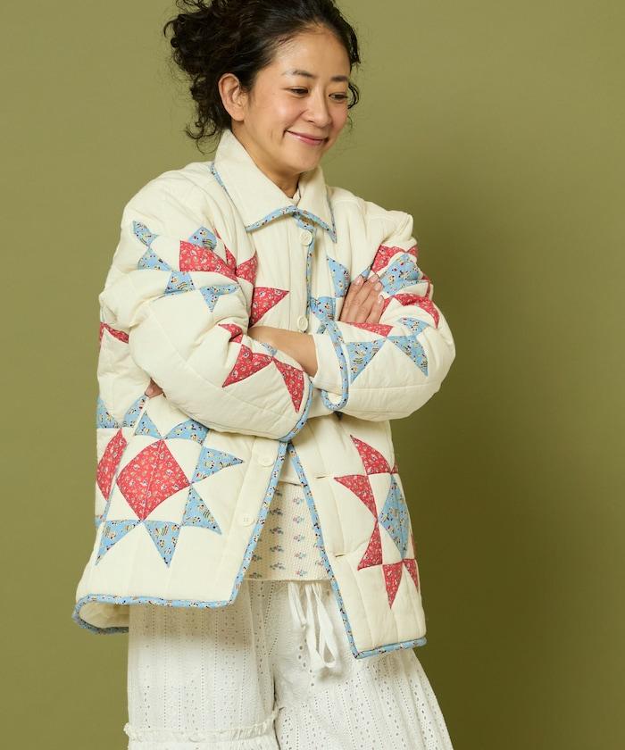 印度星星圖案夾棉絎縫外套