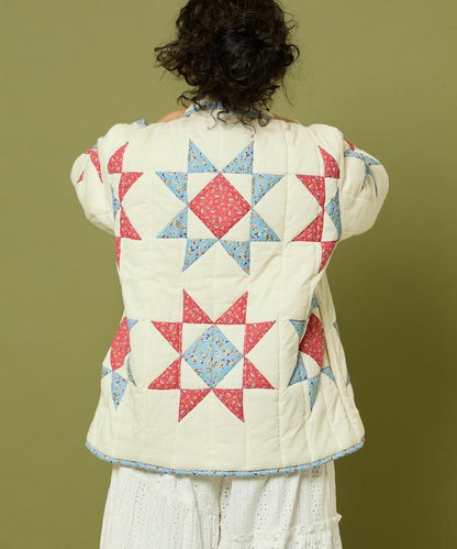 印度星星圖案夾棉絎縫外套