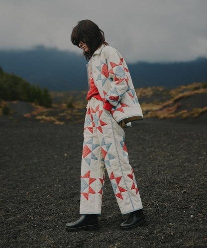 印度星星圖案絎縫長褲