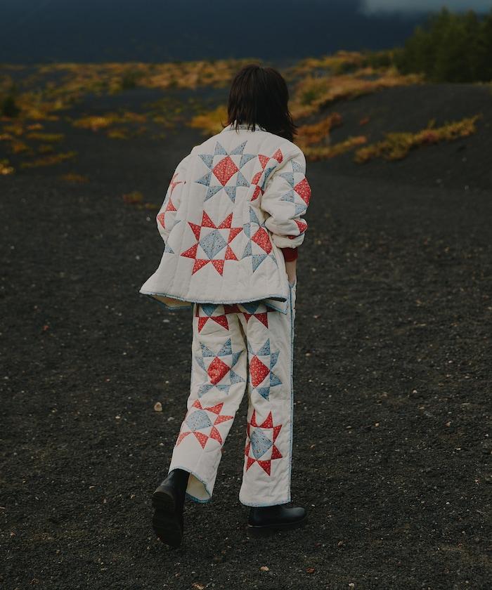 印度星星圖案夾棉絎縫外套