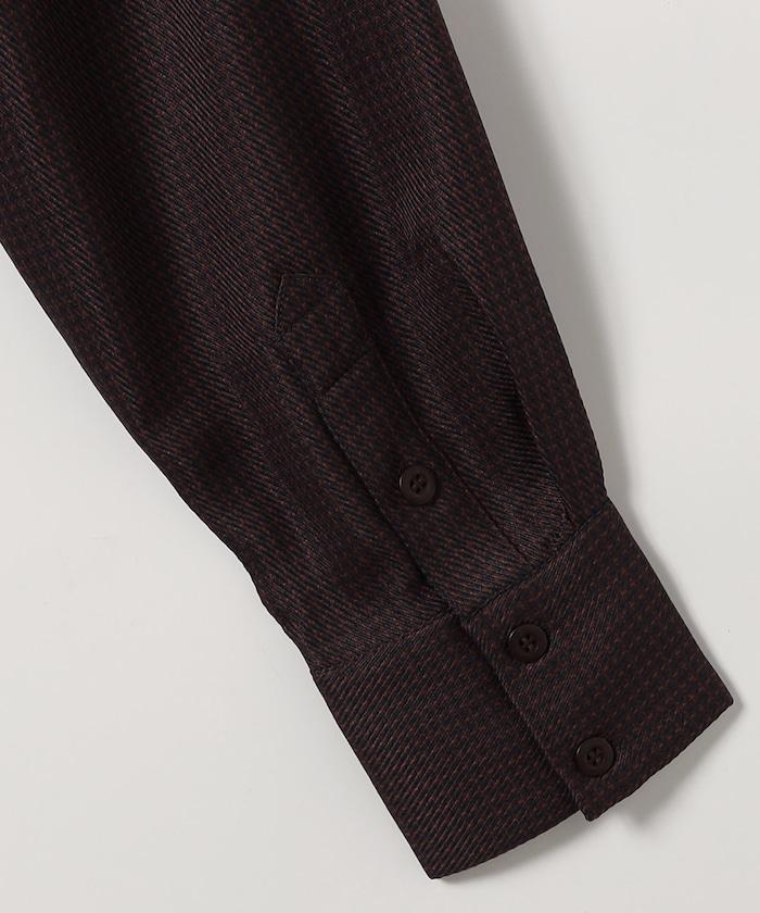 混色格紋拉鍊襯衫