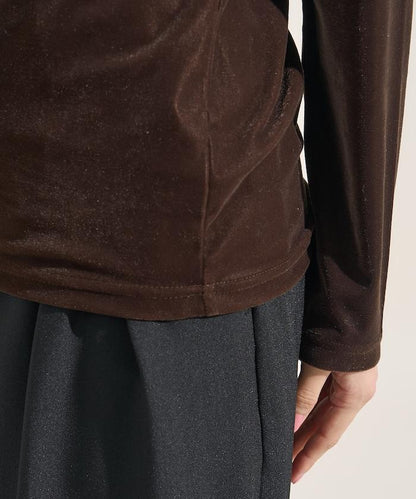 天鵝絨運動衫船領上衣