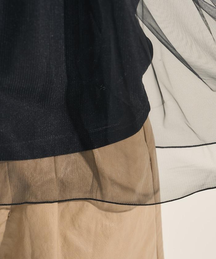 天鵝絨運動服拼接網紗上衣