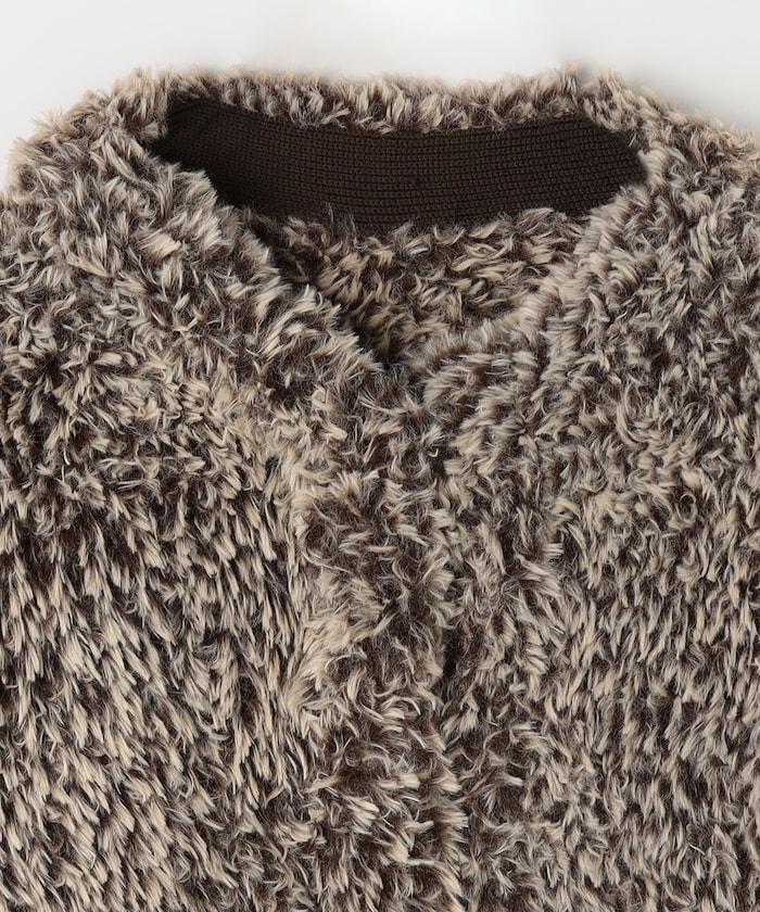 仿皮草針織大衣