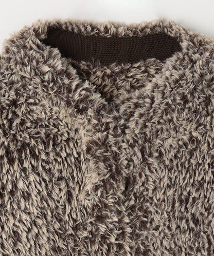 仿皮草針織大衣