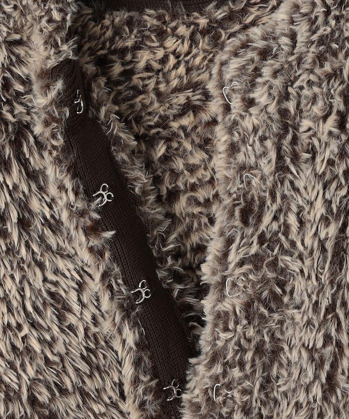 仿皮草針織大衣