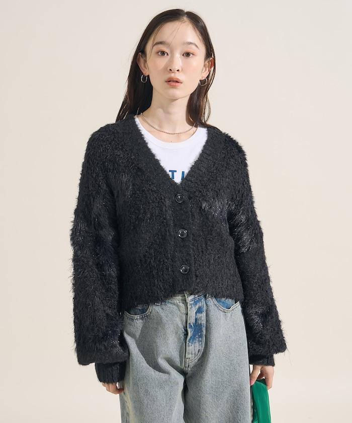 混紡紗線單色針織開衫