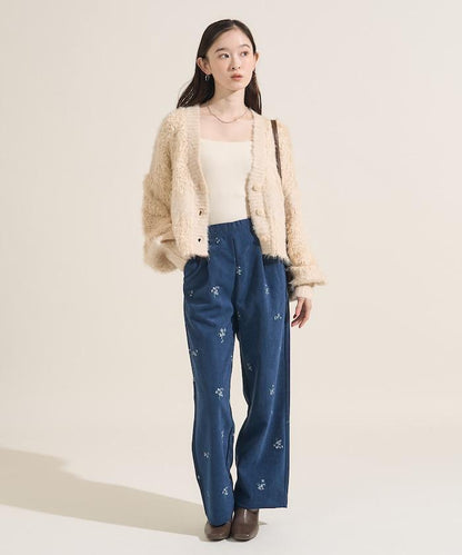 混紡紗線單色針織開衫