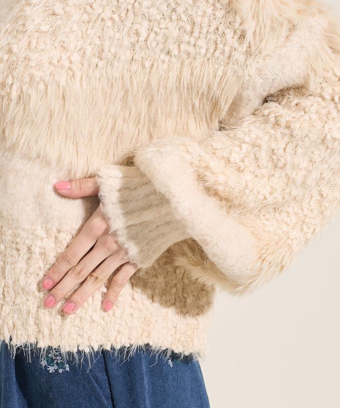 混紡紗線單色針織開衫