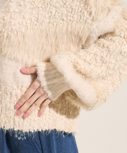 混紡紗線單色針織開衫