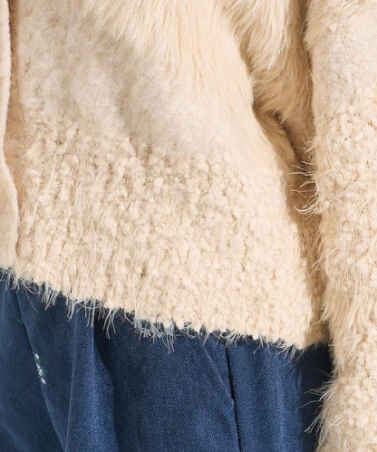 混紡紗線單色針織開衫