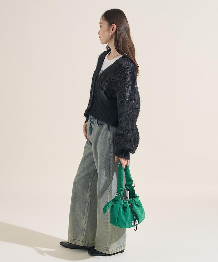 混紡紗線單色針織開衫