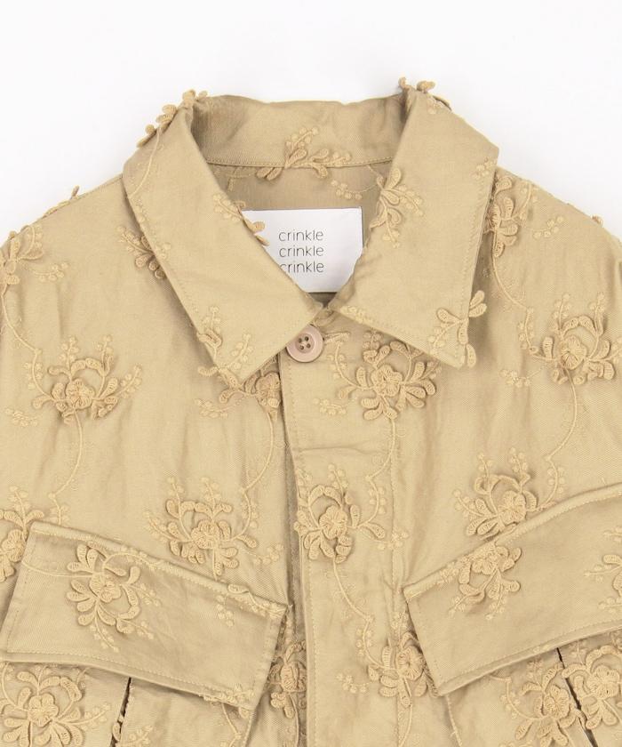 3D刺繡軍風襯衫