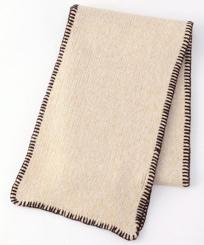 拼色毛毯縫線圍巾