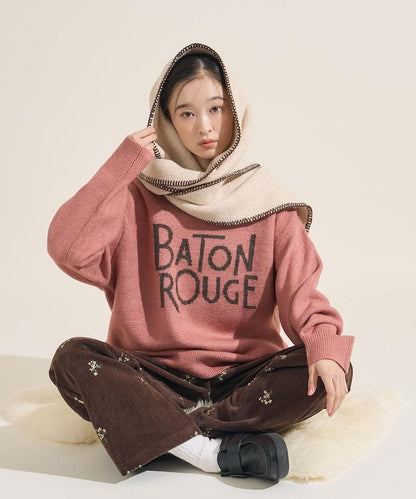 拼色毛毯縫線圍巾