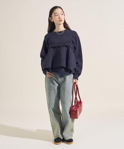 【套裝商品】麻花針織背心套裝