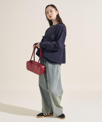 【套裝商品】麻花針織背心套裝