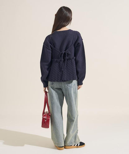 【套裝商品】麻花針織背心套裝