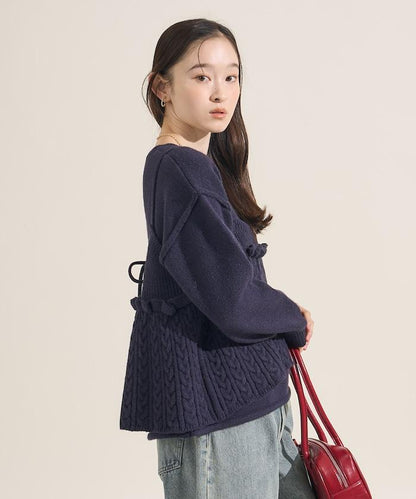 【套裝商品】麻花針織背心套裝