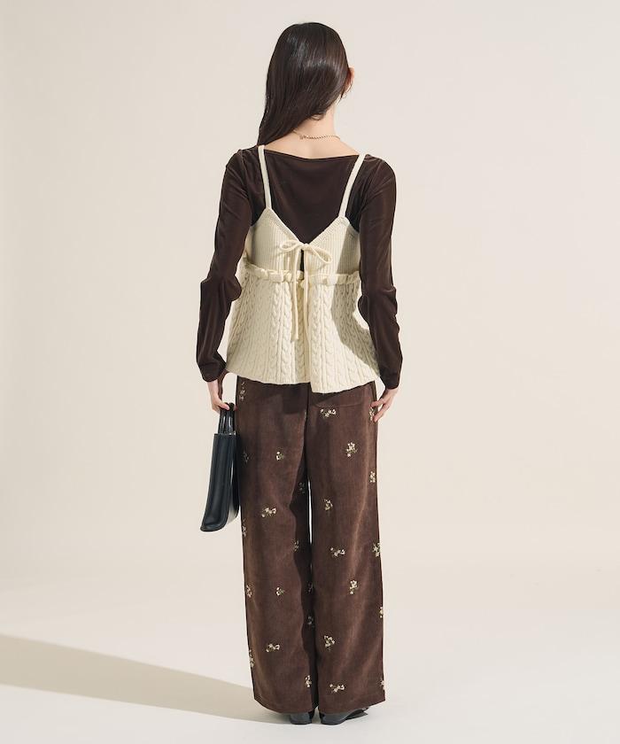 【套裝商品】麻花針織背心套裝