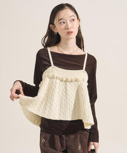 【套裝商品】麻花針織背心套裝