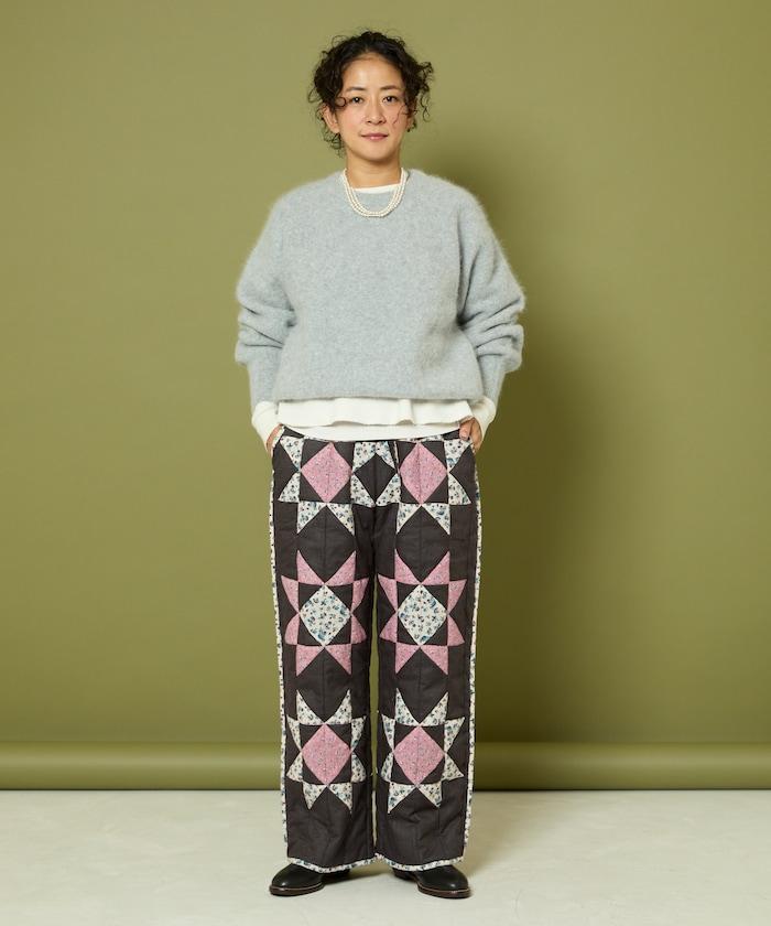 印度星星圖案絎縫長褲