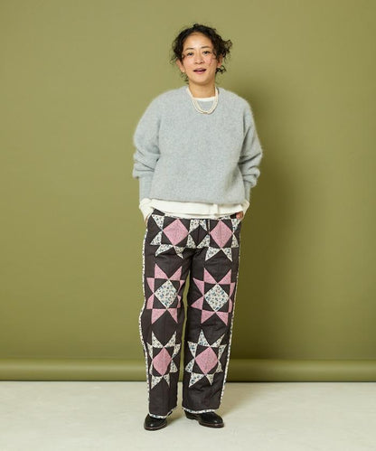 印度星星圖案絎縫長褲