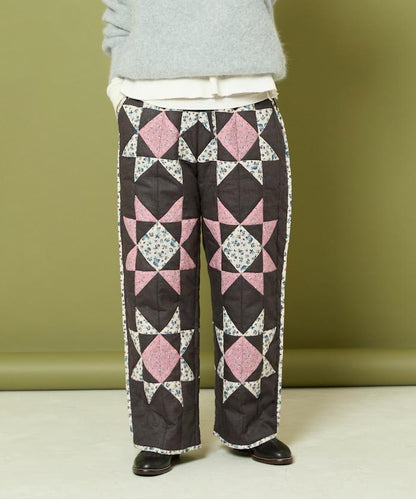 印度星星圖案絎縫長褲